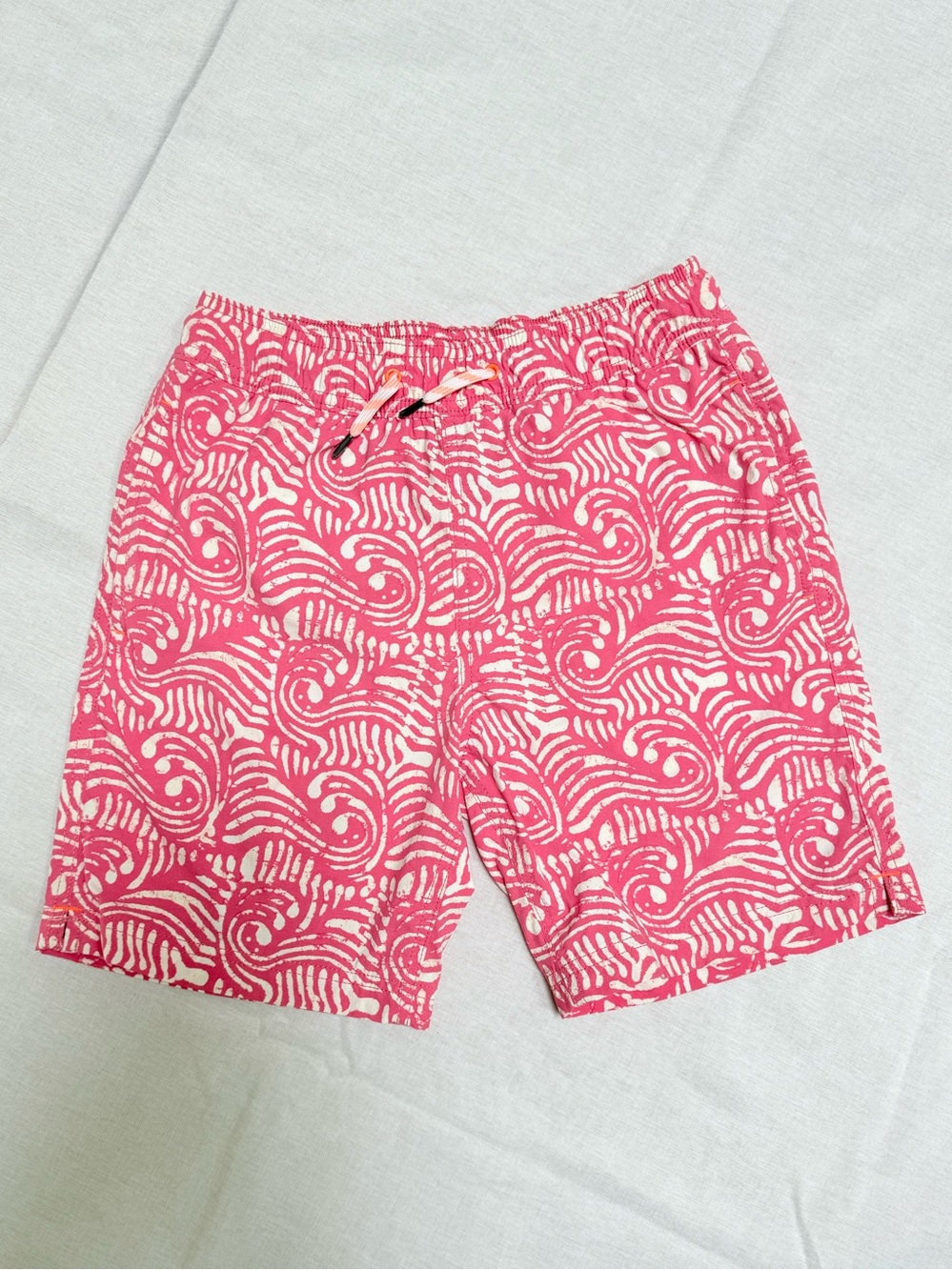 Crewcuts J.Crew Factory Pink Wave Print Swim Trunks Boys Size 12 EUC